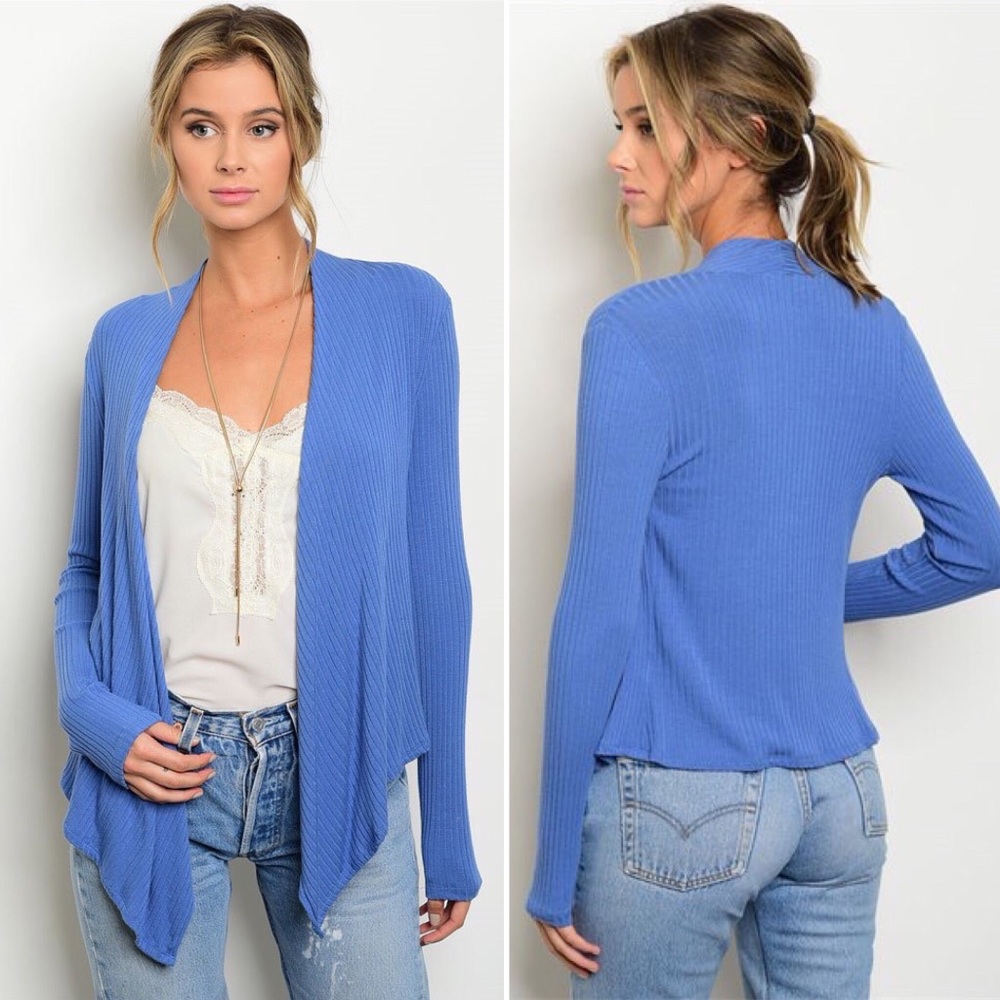 Blue Long Sleeve Cardigan